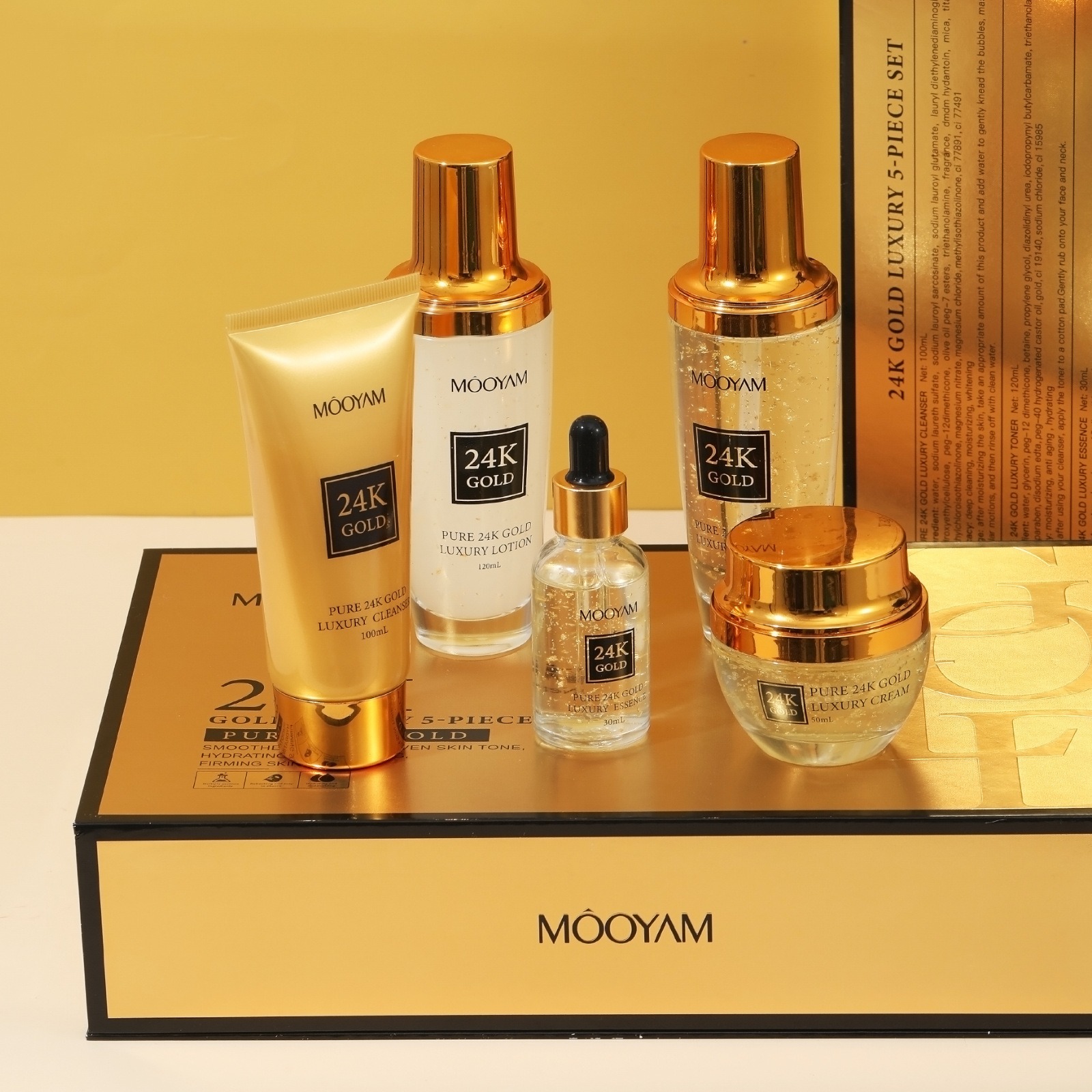 Luxury Skincare Line - Złoty zestaw 24K LUXURY nawilżający i